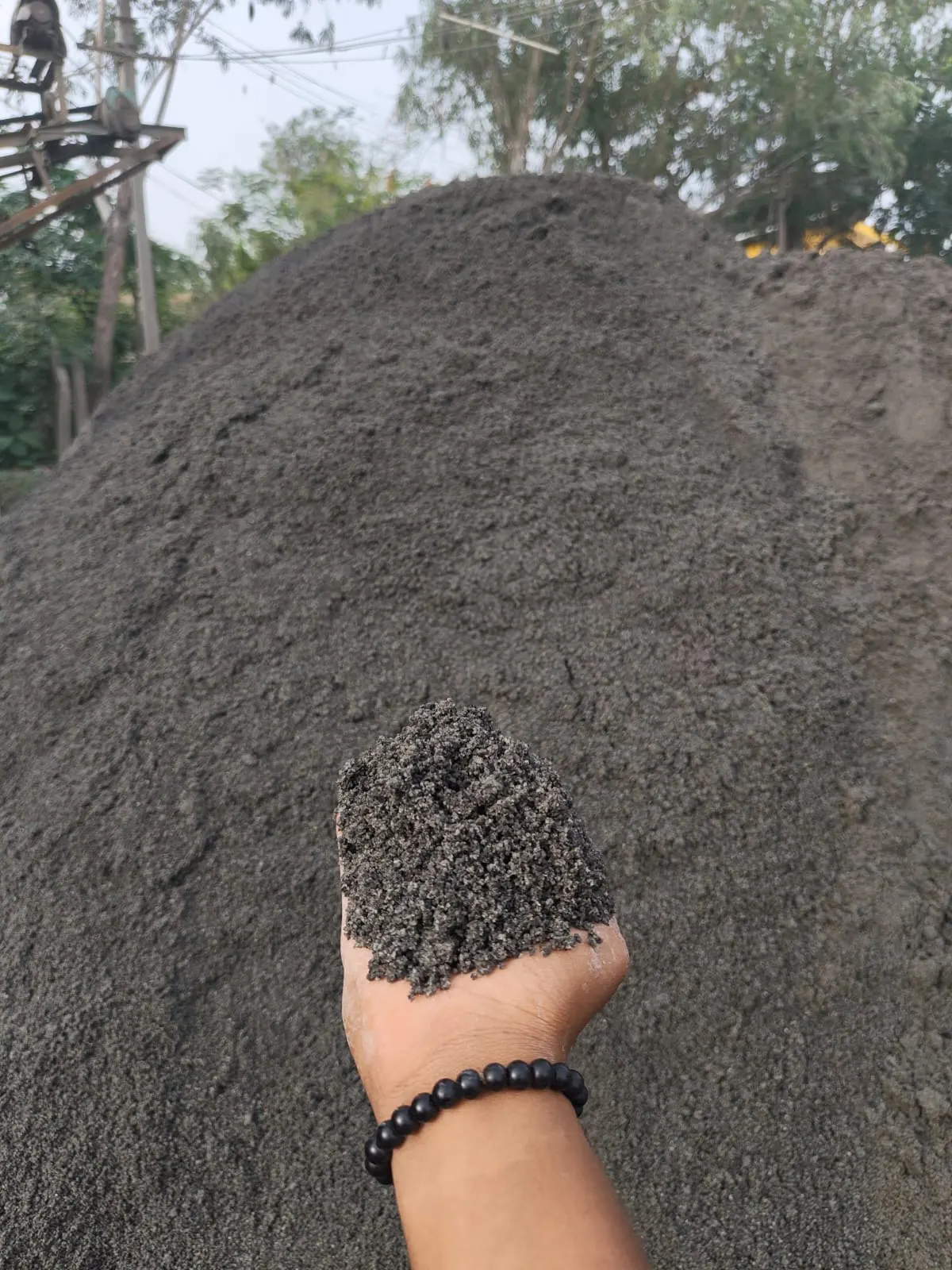 M-Sand (Double Washed) — Concrete (RCC, beams, columns), brickwork mortar, plaster base coat, foundation PCC.